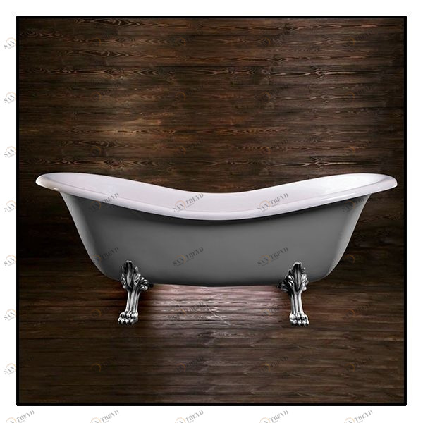 Ванна Akcjum Cleopatra WR-05-01-Ch-M овальная серая с хромированными ножками WR0501CHM