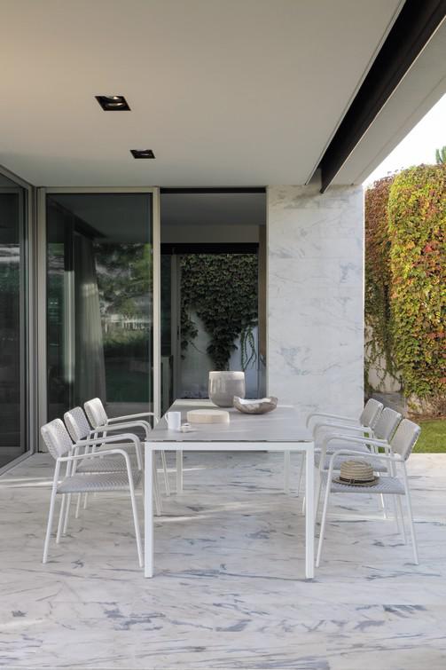 Стул белый веревка 11мм серебристый Manutti Echo MNST586 - Вид №42