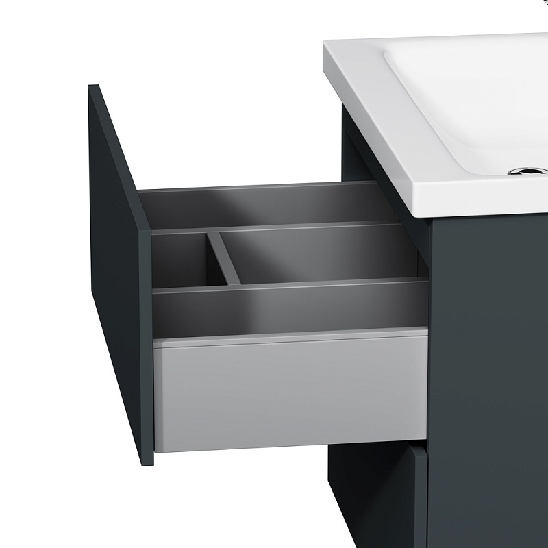 M90FHX06022GM База под раковину подвесная 60 см 2 ящика push-to-open графит матовый AM.PM Gem - Вид №4