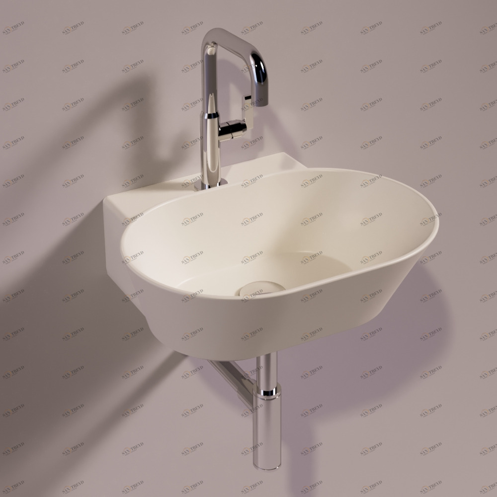 WA06SABBIAMATT Подвесная раковина настенная овальная Simas  бежевая 