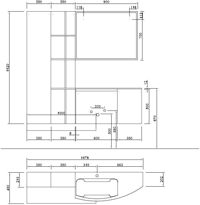 NOVELLO Подвесная тумба под умывальник из HPL с ящиками и зеркалом Calix xl sun-id-1355156 - Вид №2