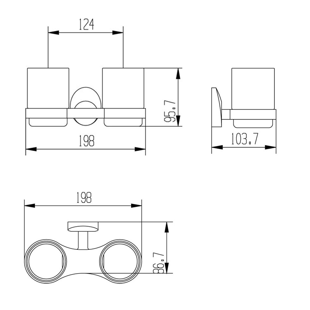 R70106 Стакан стеклянный, настенный Raiber  - Вид №2