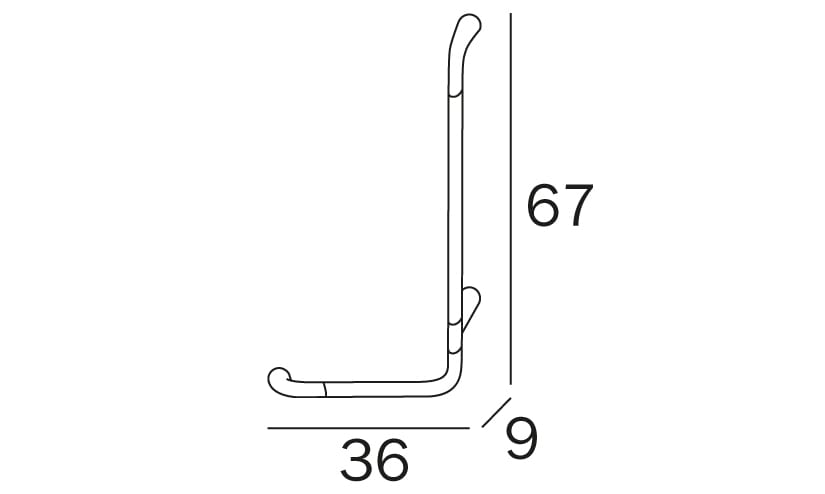 Угловая фиксированная вертикальная ручка для ванной комнаты INDA® комфорт ARCH-00077773 - Вид №5