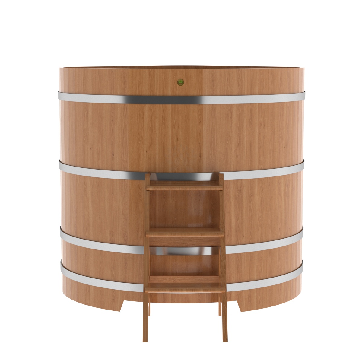 1368 Купель угловая из дуба 1,37х1,37х1,4 натуральная Alyarus  - Вид №3