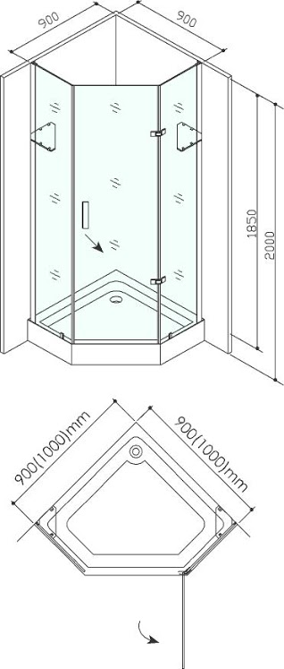 W0702 Душевой уголок SSWW  - Вид №2