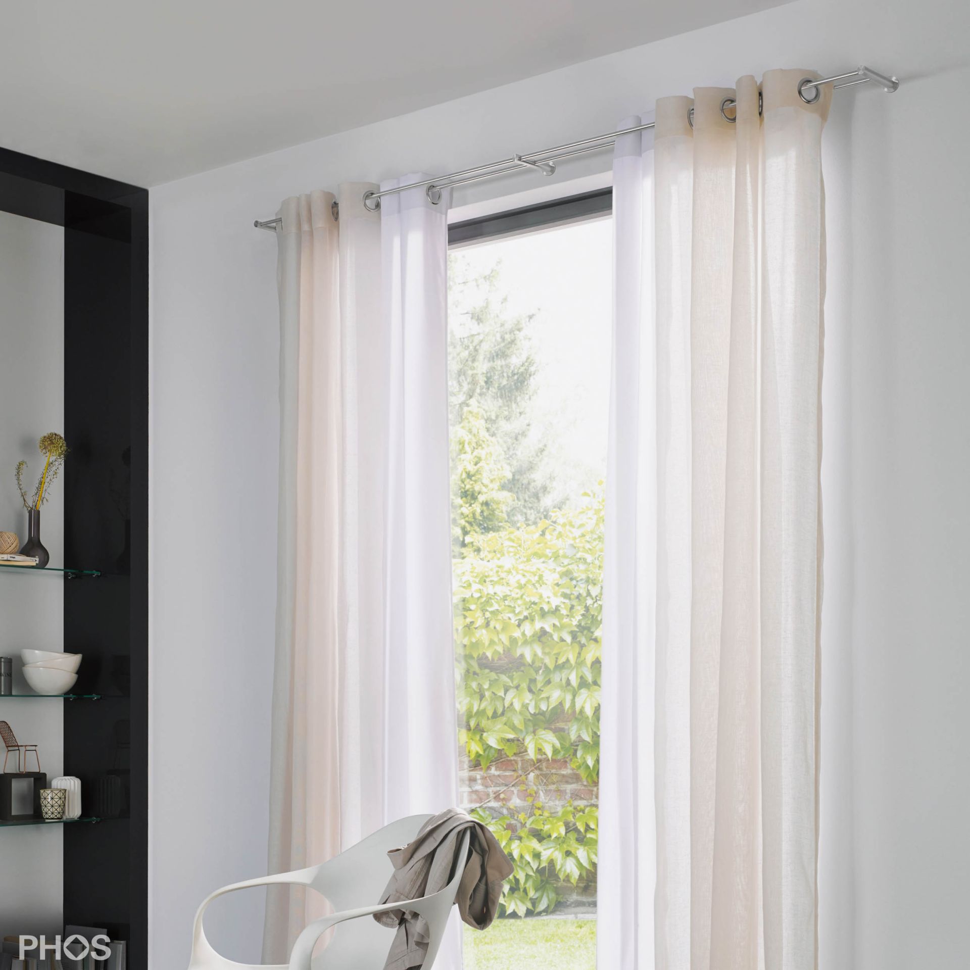 VS20-140ED2600 Комплект карнизов: двуствольный 260 см с 2 концевыми кронштейнами и 1 кронштейном в качестве средней опоры PHOS  - Вид №3