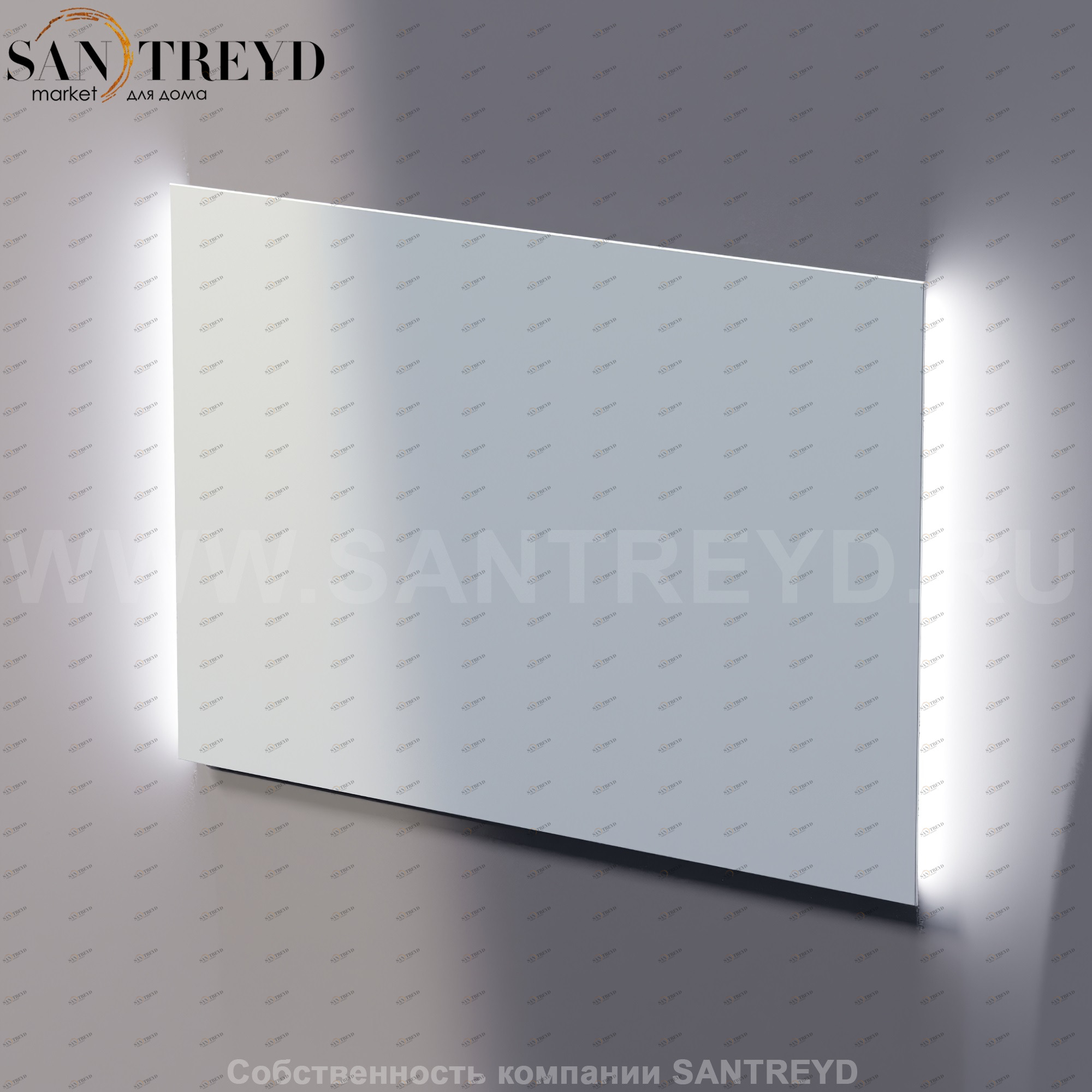 Agape NUDO LED Прямоугольное горизонтальное зеркало с LED подсветкой: длина 120 см, высота 80 см ASPE1208