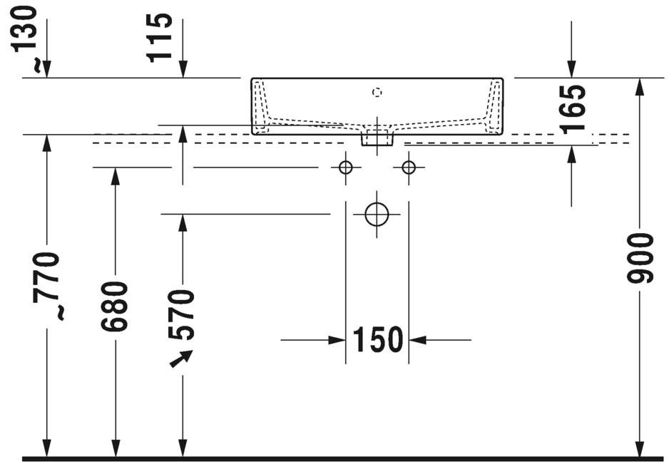 2352600070 Подвесная раковина настенная овальная Duravit Vero Air - Вид №2