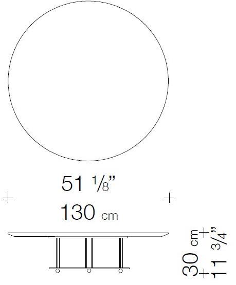 Garbarino Низкий круглый журнальный столик Aureola Aur cf3  - Вид №1