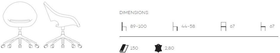 Inday Поворотное офисное кресло из кожи или ткани на колесиках Palm sun-id-1421091 - Вид №1