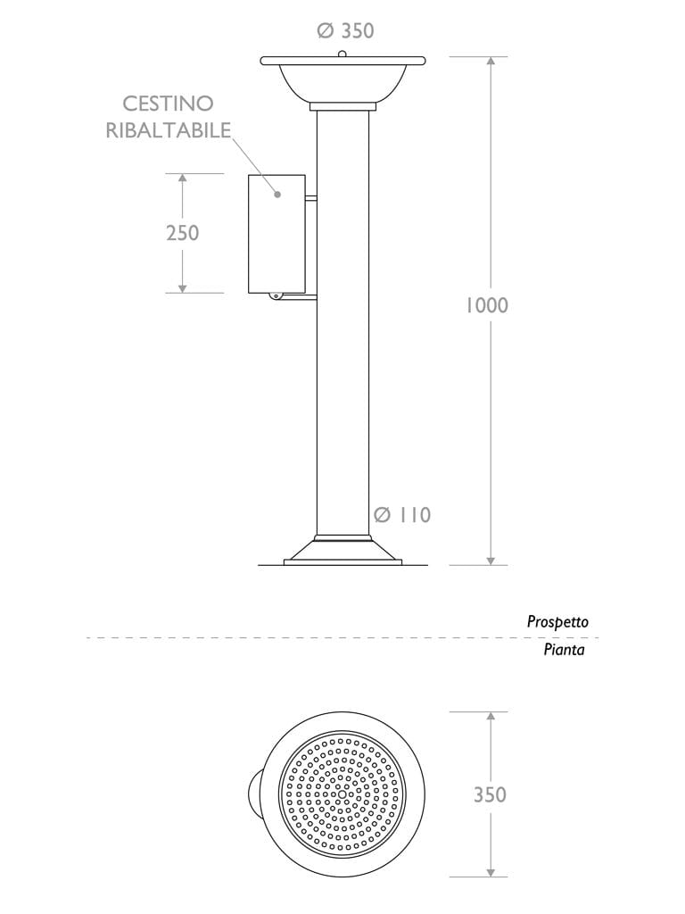Пепельница для общественных мест от пола EUROCOMITALIA современная мебель ARCH-00147149 - Вид №4