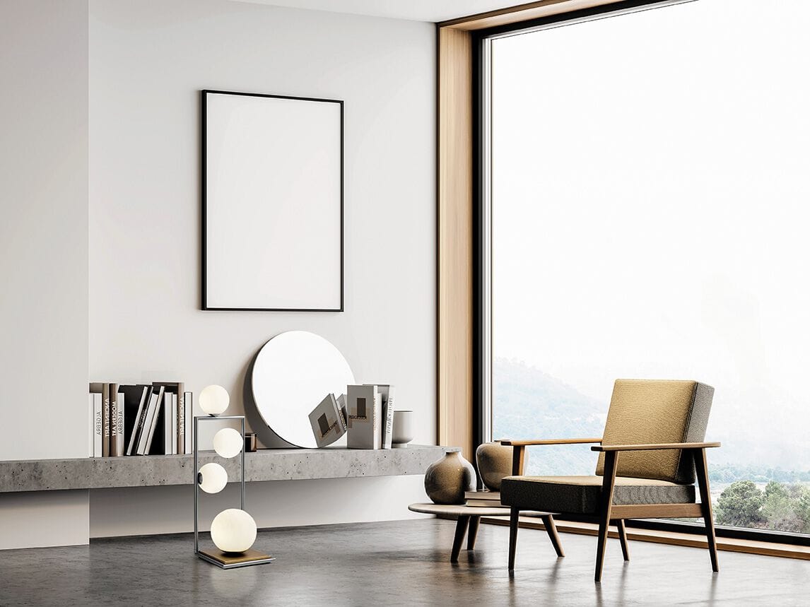 Светодиодная настольная лампа из стали и стекла с диммером Miloox Buble ARCH-00101992 - Вид №1