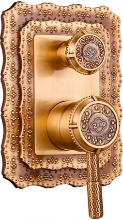 Душевой комплект ZorG Antic A 104DS-BR с внутренней частью, бронза - Вид №1