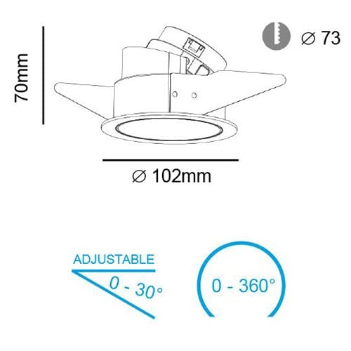 Алюминиевый круглый утопленный прожектор Terzo Light TRIBAL ARCH-00131922 - Вид №3