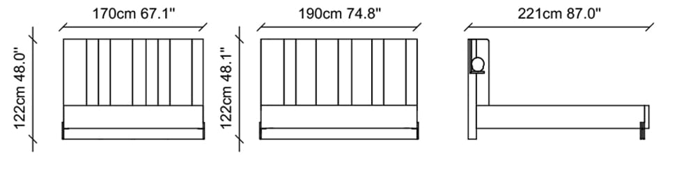 Двуспальная кровать из ткани со встроенным освещением NDESIGN румяна ARCH-00079866 - Вид №2