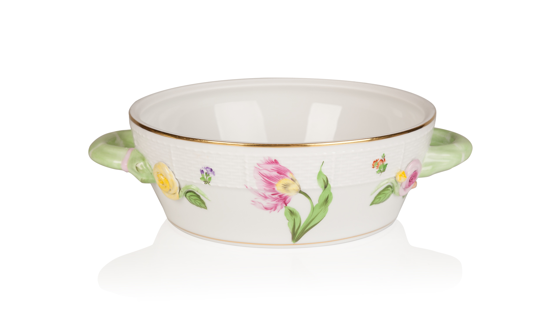 10609023 Herend Блюдо для горячего с крышкой 1,8л "Китти" (с веточкой) Фарфор  - Вид №1