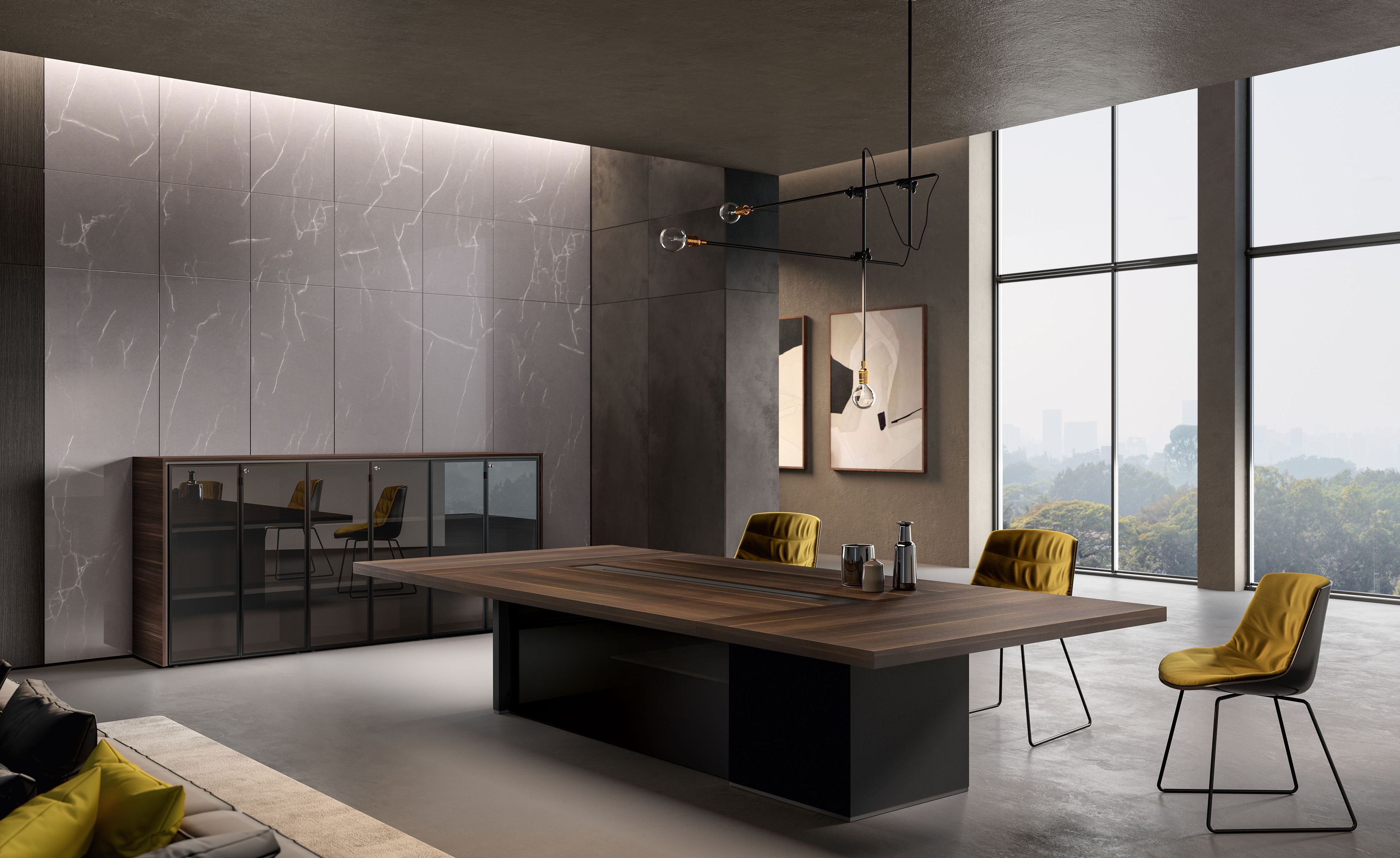 Деревянный и стеклянный офисный шкаф с распашными дверями About Office Bold58 ARCH-00034952 - Вид №1