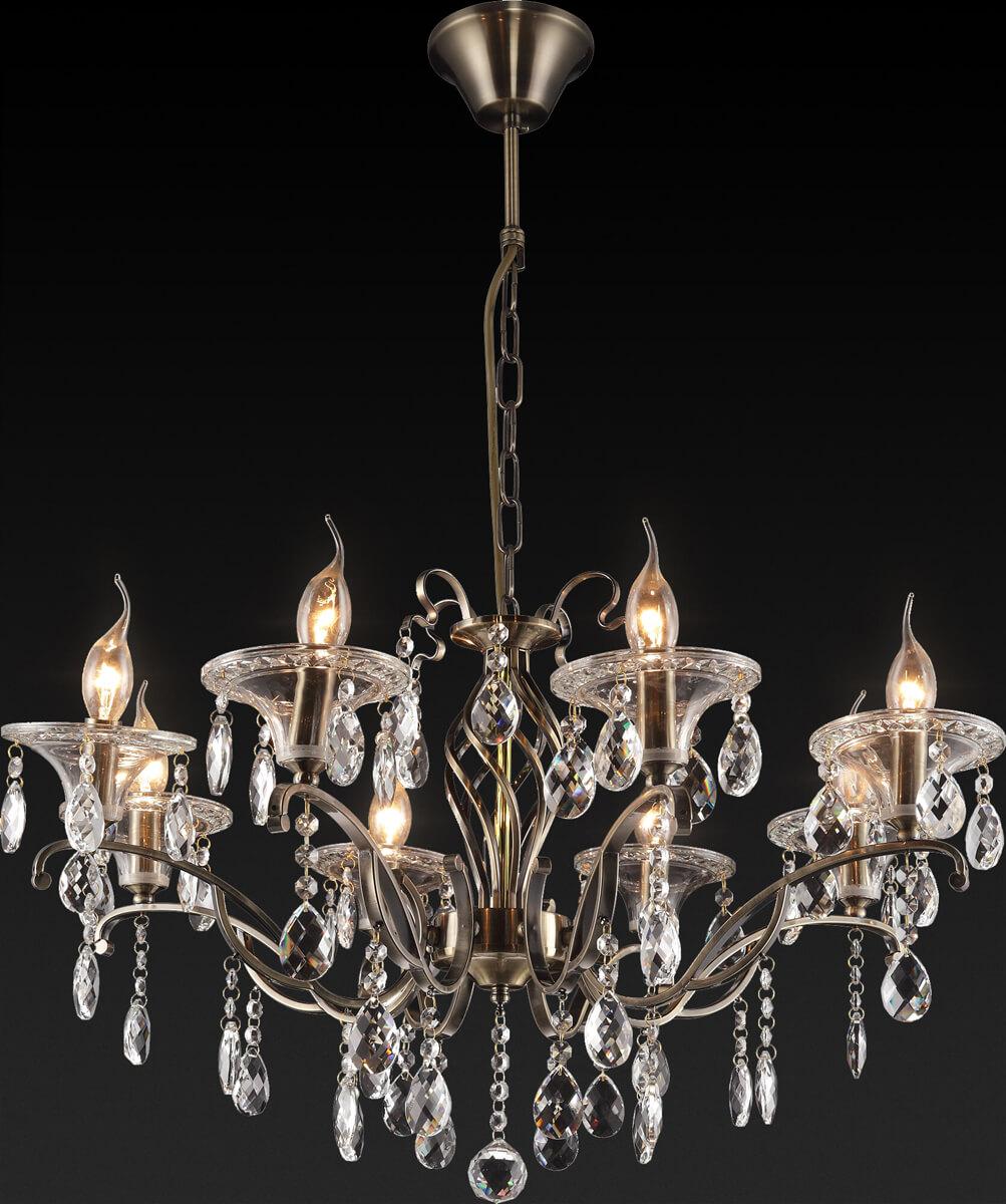 Подвесная люстра Toplight Zoe TL7220D-08AB TOPLIGHT ДИЗАЙНЕРСКИЕ, ZOE BRONZE 00-3887115 Бронза;прозрачный  - Вид №1