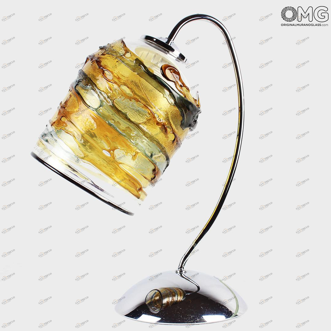 376 ORIGINALMURANOGLASS Настольная лампа Диос - янтарное муранское стекло OMG 30 см 