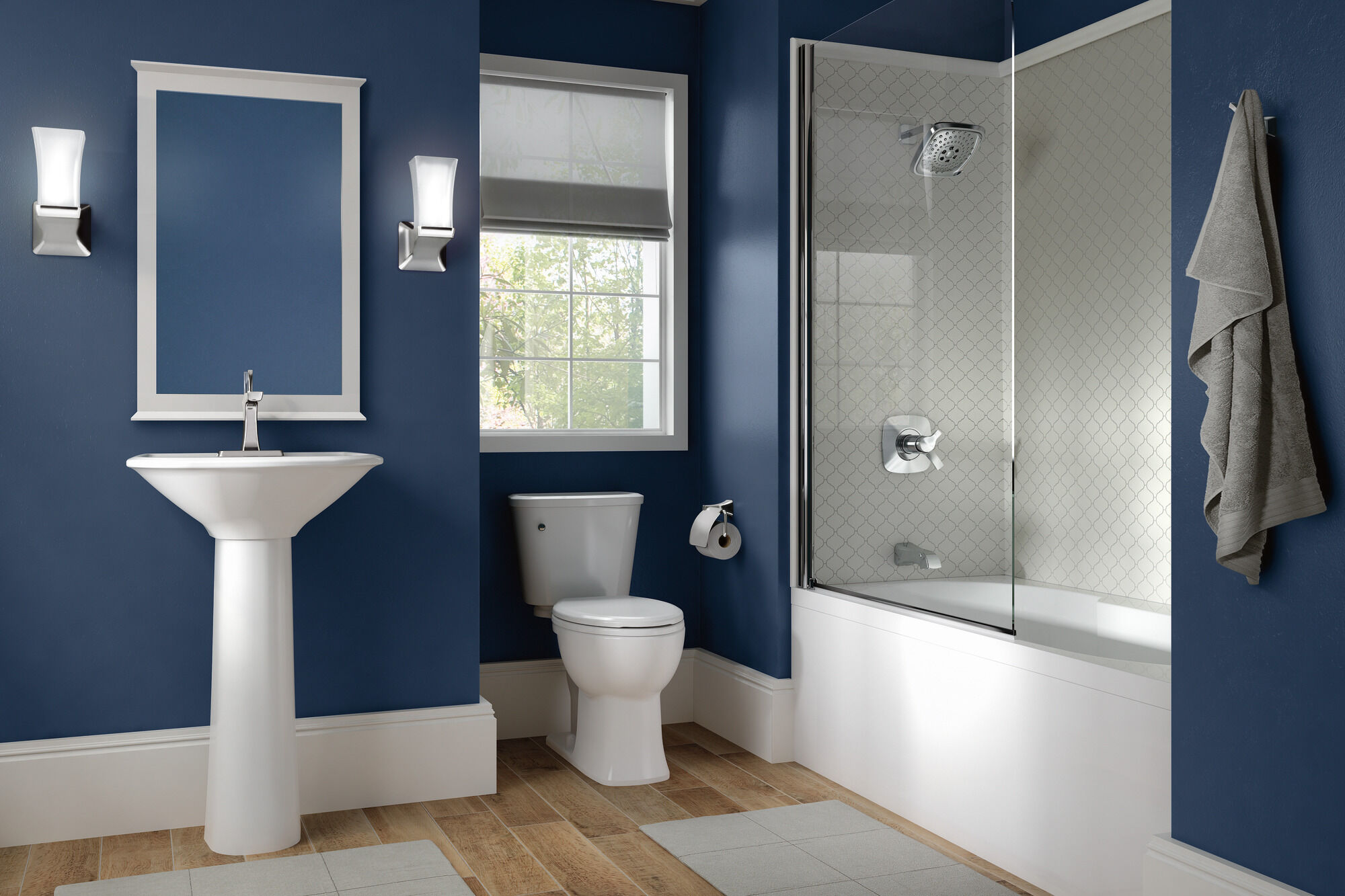 75270-PN Одноместный светлый бра Delta Faucet Tesla Полированный никель - Вид №1