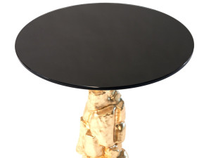 Высокий круглый стеклянный журнальный столик