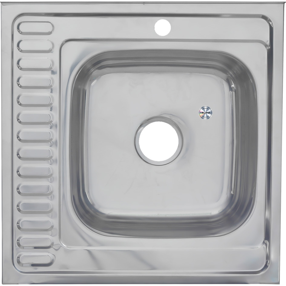 Мойка 6060 R MELANA 0,8/180 накладная прямоугольная с сифоном (006 t R *10) 006 t R (*10) - Вид №1