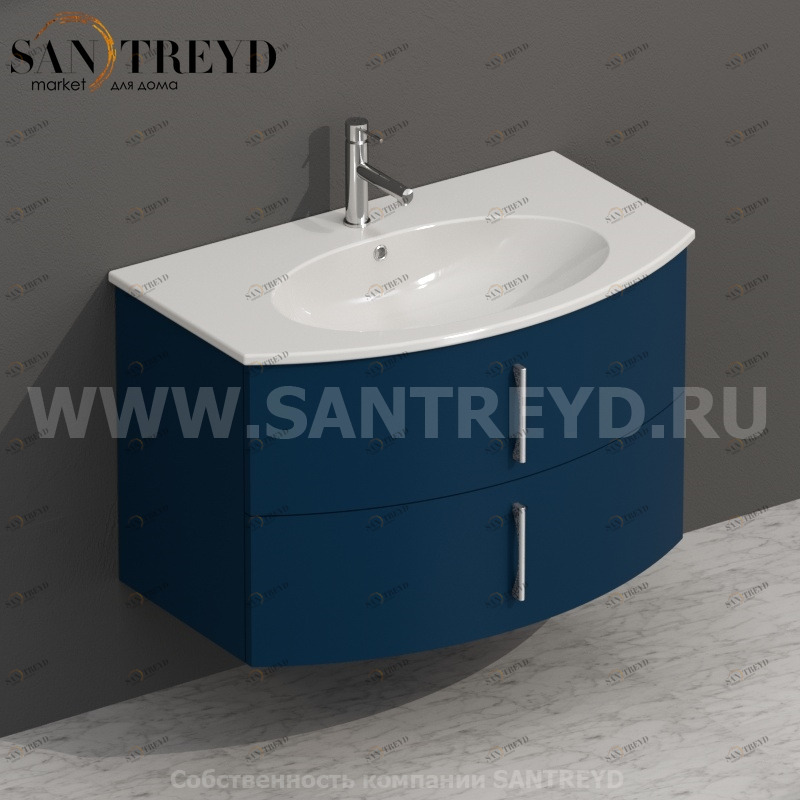 MDMC80Y025 Тумба с двумя ящиками 78 см синяя Globo 4ALL Италия Ceramica Globo