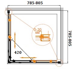Душевой уголок CEZARES RELAX-A-2-80-P-Bi - Вид №1