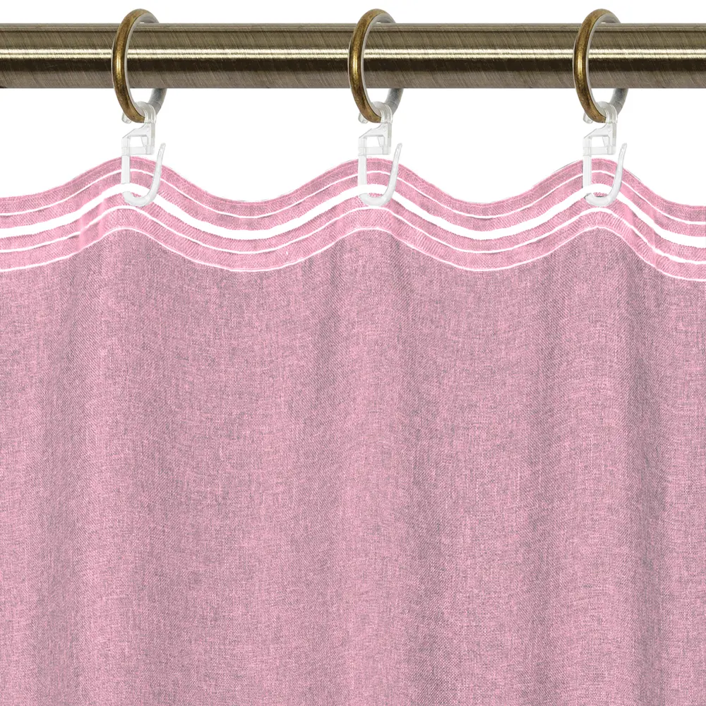 Штора на ленте «Савана» 145x260 см цвет розовый LINEN WAY STLM-2126037 - Вид №3