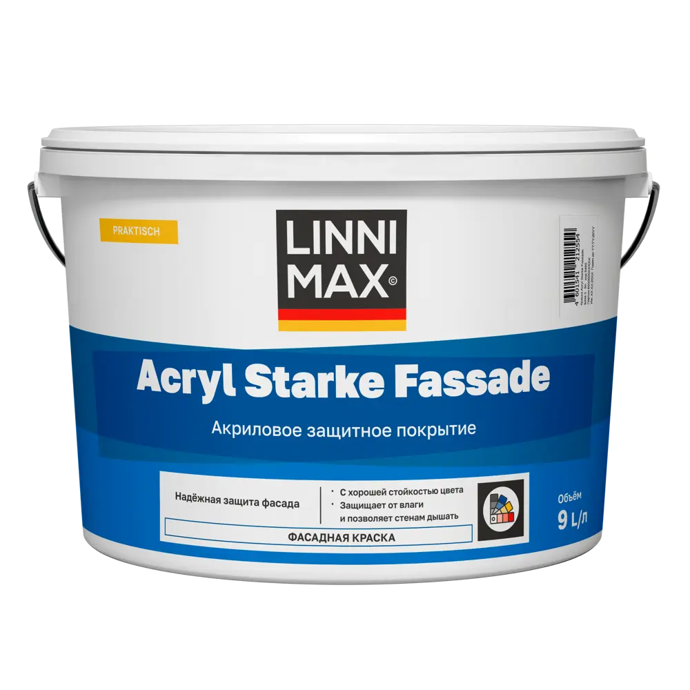 Краска фасадная Linnimax Acryl SF матовая цвет прозрачный база C 9 л STLM-2109169