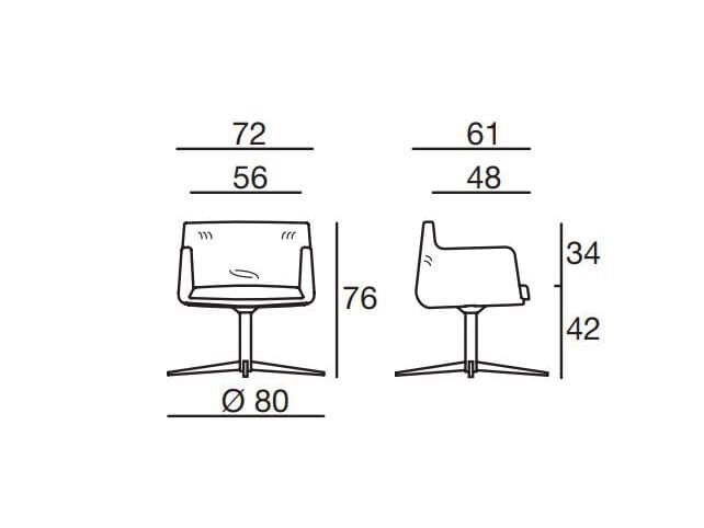 Вращающееся кресло с подлокотниками Sesta Ada 4 ARCH-00053428 - Вид №2