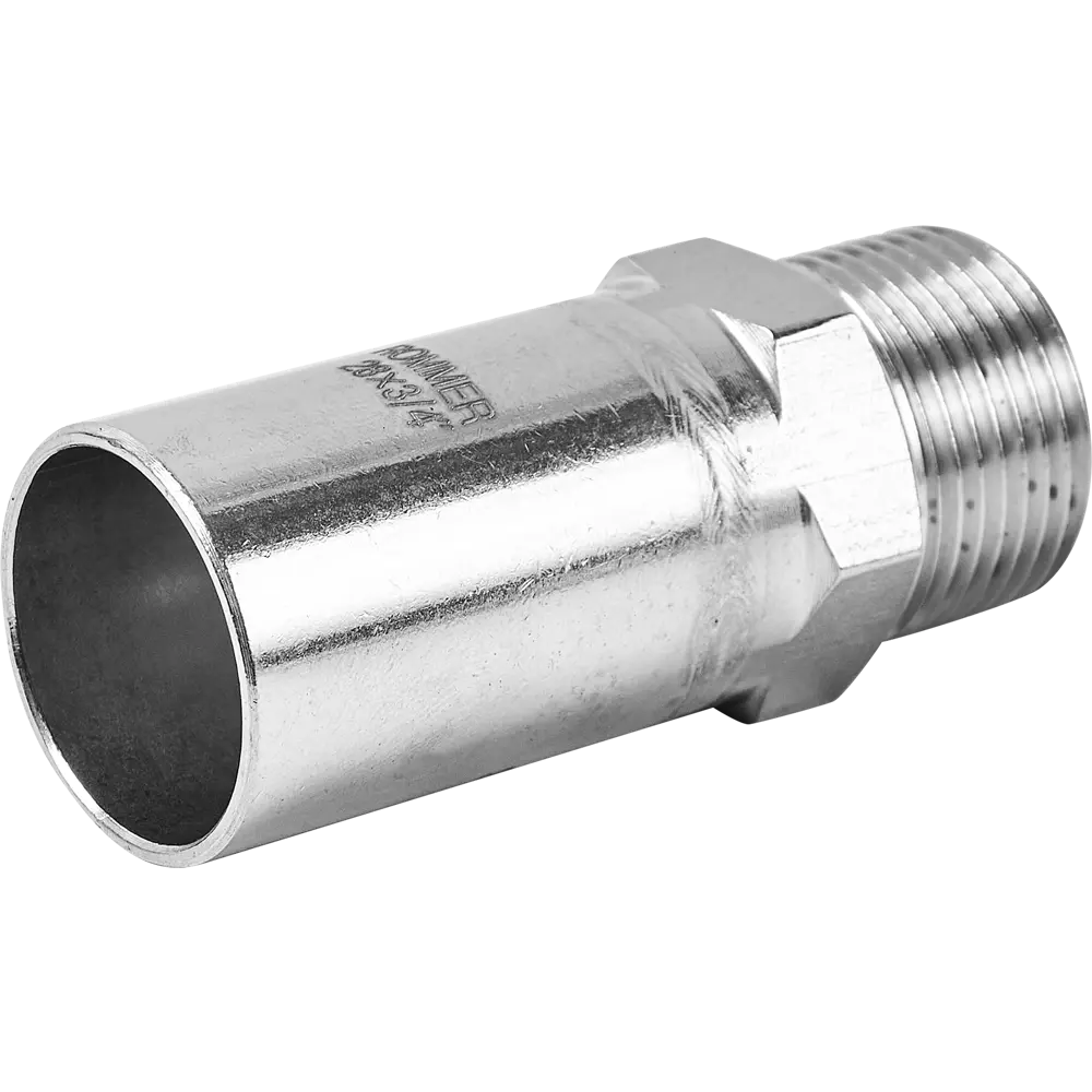 Муфта переходная Rommer 3/4"x28 мм НПр-НР нержавеющая сталь STLM-2016820 - Вид №1