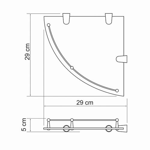 K-544 Полка стеклянная угловая WasserKRAFT  - Вид №2