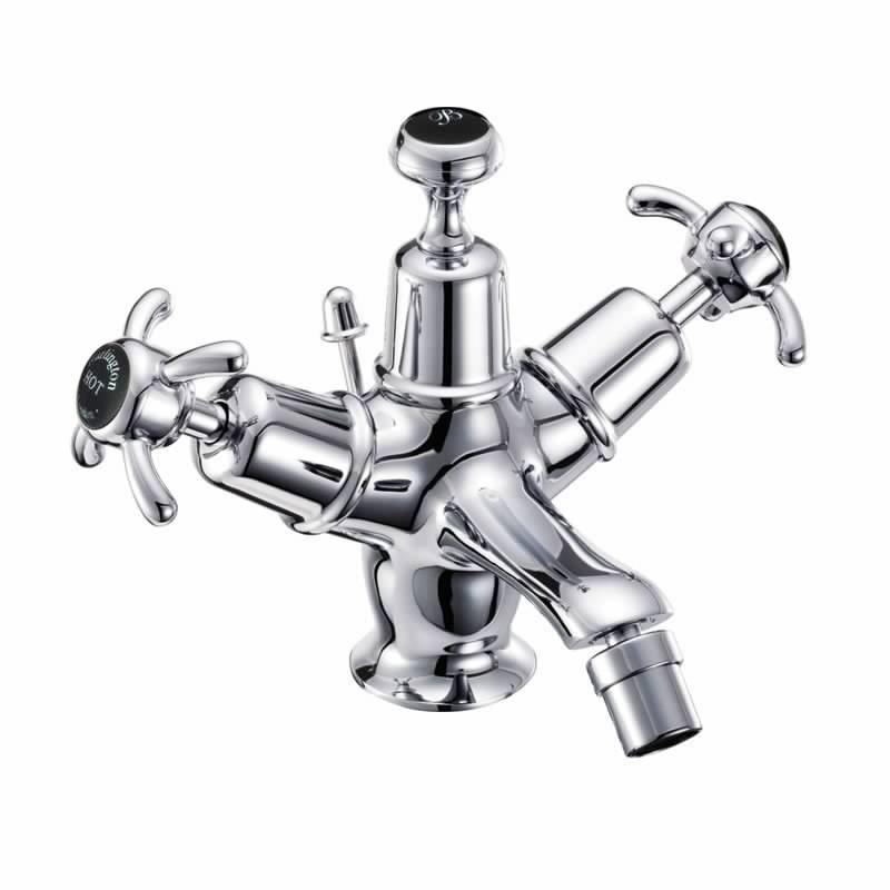 Burlington Смеситель для биде Anglesey с выдвижным сливом Полный оборот с акцентом Медичи AN13 MED  - Вид №1