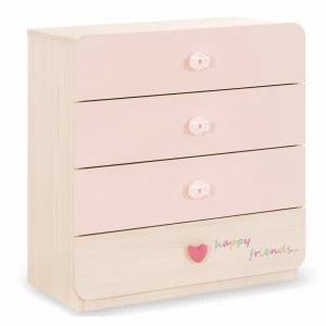 Комод детский с 4 ящиками розовый Baby Girl CILEK BABY GIRL 00-3832234 Бежевый;розовый