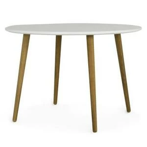 Стол обеденный, круглый,  Tenzo Dot, дуб, Ø110 см, белый