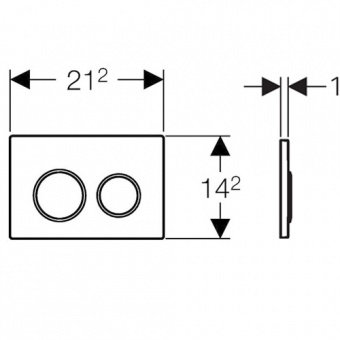 115.085.KM.1 смывная клавиша OMEGA20 (черн, хром глянц, черн) Santreyd  - Вид №1