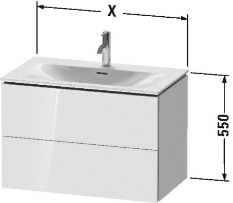 LC630705252 L-Cube Тумбочка подвесная Европейский дуб, декор Duravit - Вид №2