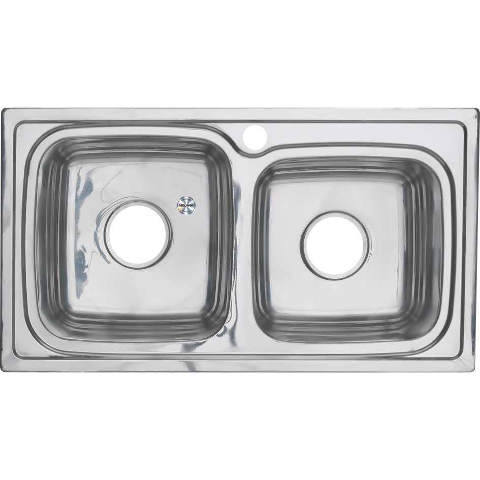 Мойка 7239 MELANA 0,8/210 2-я чаша врезная прямоугольная с сифоном (028 ta*5) 028 ta (*5) - Вид №1