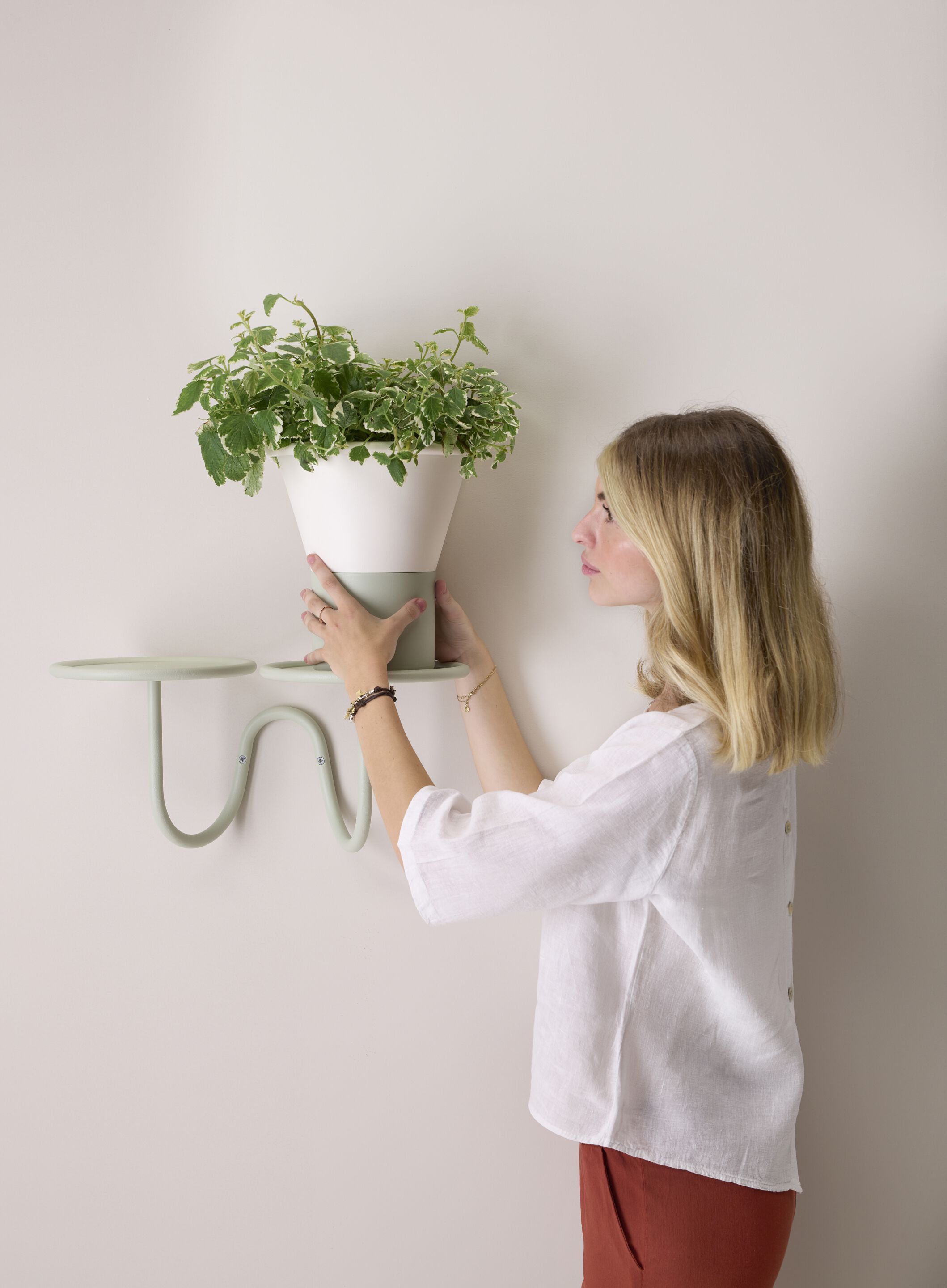 Алюминиевый круглый садовый горшок S-CAB Мимоза ARCH-00133577 - Вид №12