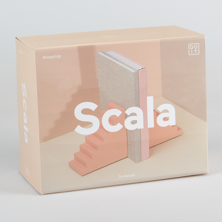 Ограничитель для книг бетонный Scala коралловый, 2 шт Doiy DYSCALABE - Вид №2