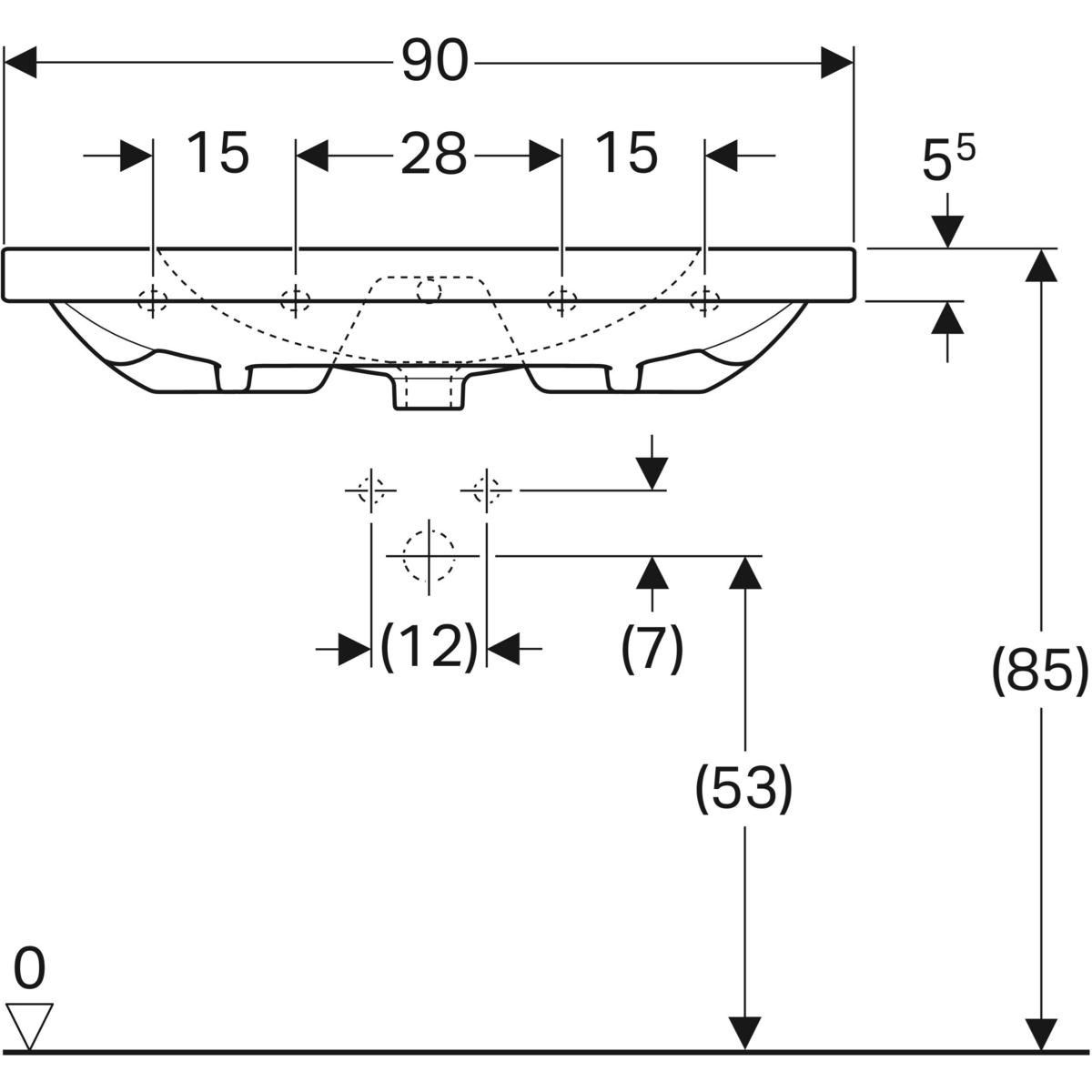 Раковина из керамогранита с столешницей Geberit Acanto ARCH-00102330 - Вид №12
