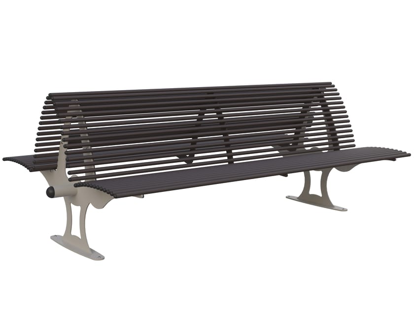 Двойная скамья из оцинкованной стали со спинкой Lazzari Gallipoli ARCH-00064986