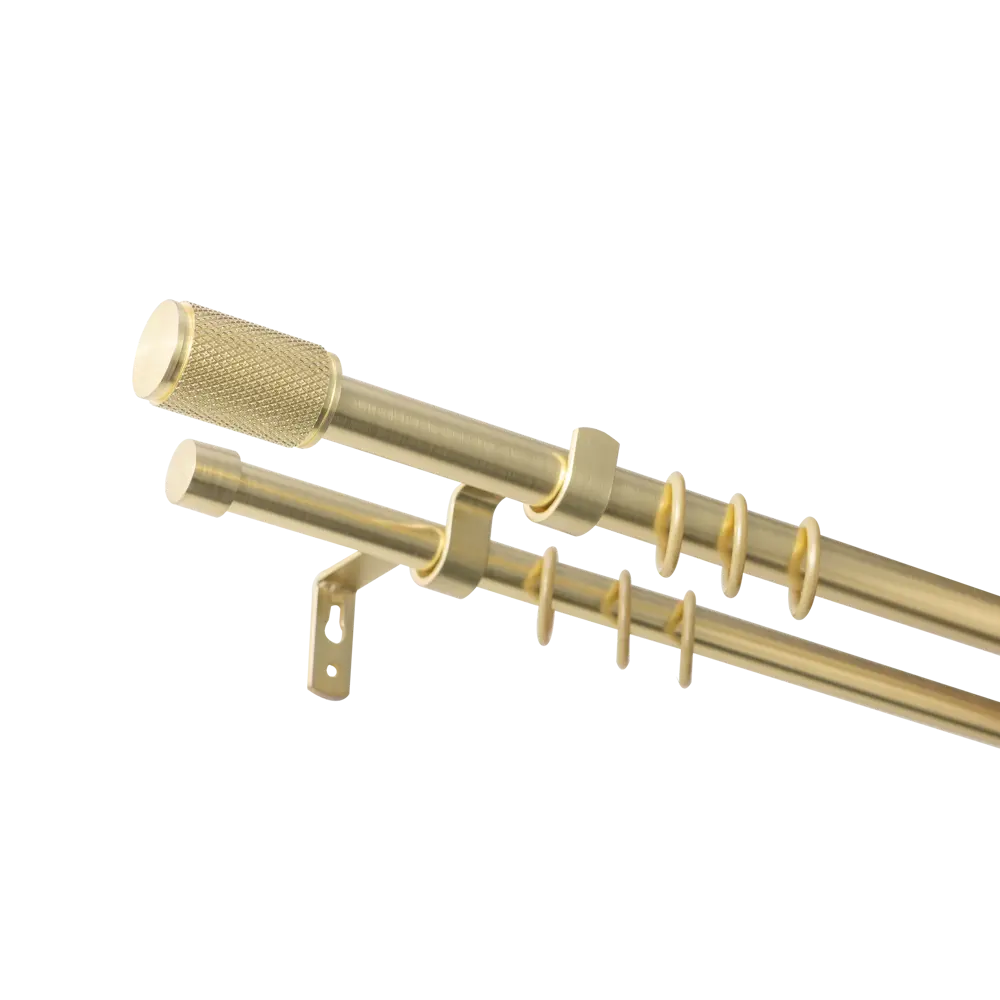 Настенный карниз раздвижной двухрядный Иден d16/19 мм 160-300 см металл цвет золотой 89456652 STLM-2145864 Santreyd 