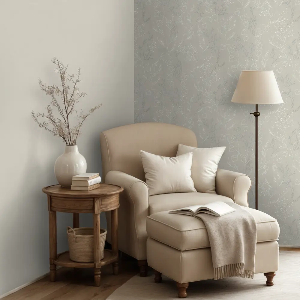 EURO DECOR Обои Physalis бежевые с растительным орнаментом 89426578 STLM-1577455 - Вид №4