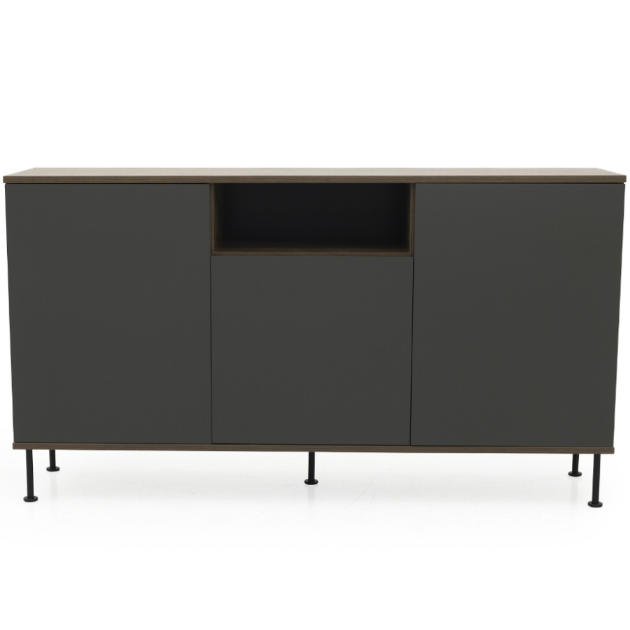 Сервант Tenzo Daxx, меламин/металл, 90х163х43 см, серо-коричневый 7175334 - Вид №2