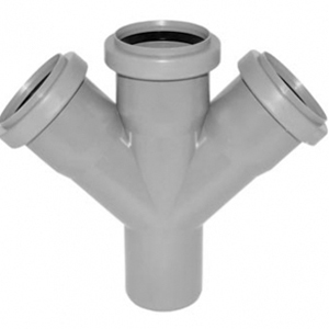 Крестовина канализационная Д50х50х50мм 45 градусов Политек 6295 - Вид №1