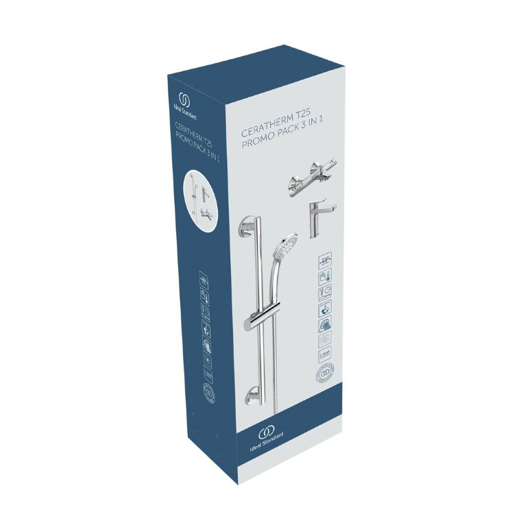 BC984AA Промо-комплект смесителей 3 в 1 Ideal Standard CERATHERM T25 