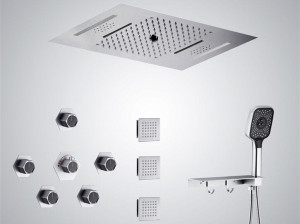 Латунный утопленный набор для душа со светодиодной насадкой для душа