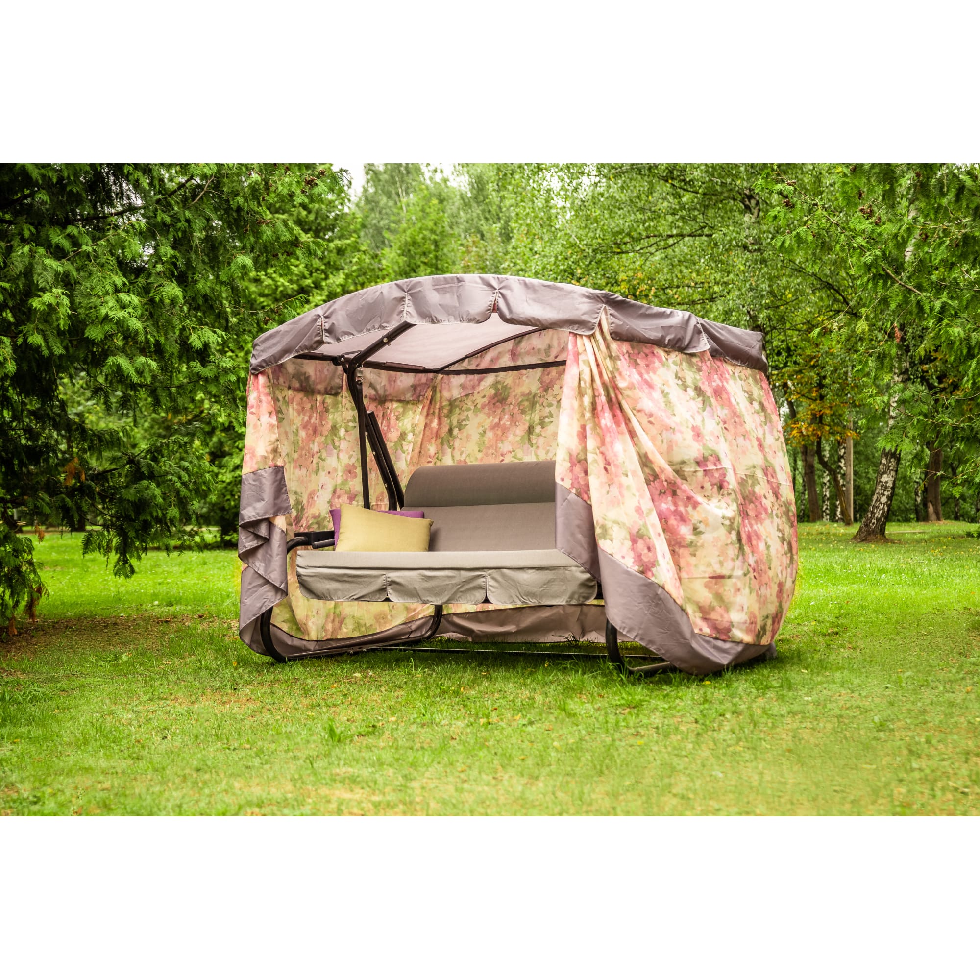 82492361 Качели садовые Элиз 3-х местные (до 280 кг) серый/ сиреневый Santreyd  - Вид №4